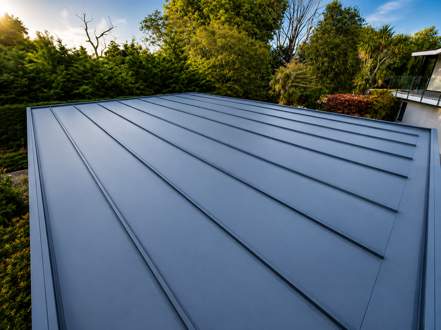ICB Solarfix bars fitted to a solar-ready PVC flat roof in Avon Castle, Dorset